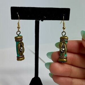 Vintage 70s boho Bollywood dangle handmade earrings